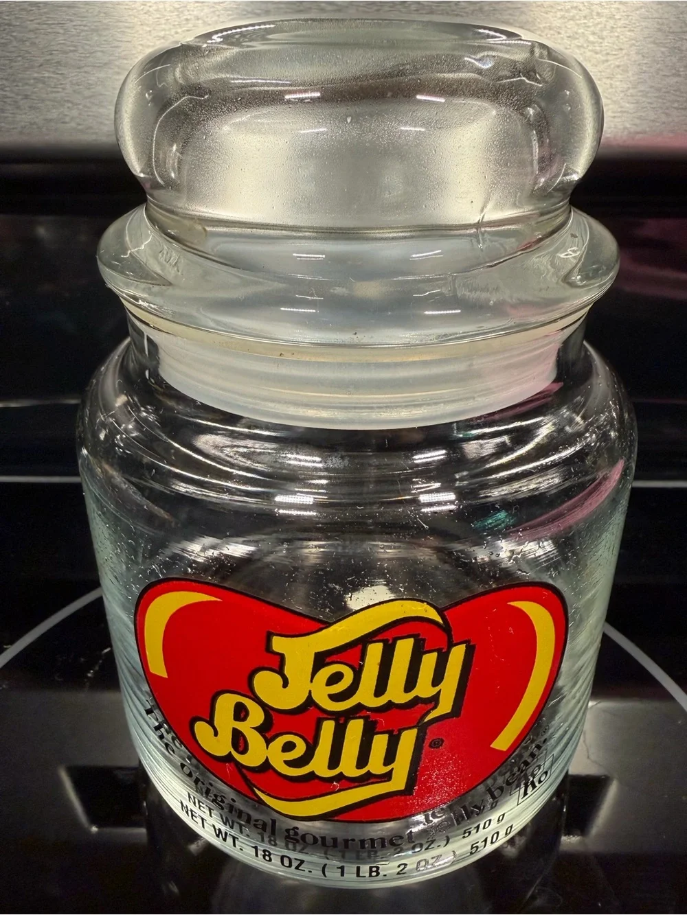 VTG 18oz. JELLY BELLY GLASS Apothecary JAR Gourmet Jelly Bean